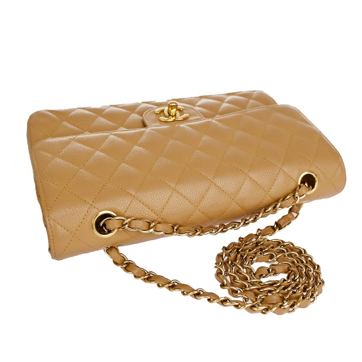 CHANEL CC Matelasse 25 Double Flap Chain Shoulder Bag Caviar CHANEL CC Matelasse 25 Double Flap Chain Shoulder Bag Caviar