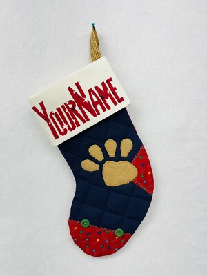 MINI STOCKING. Cat Paw Print.  Aunt Joys Personalized Christmas Stockings.