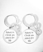 Best Friend Keychain Set Sisters In Christ Are Sisters For Life Sisters Gift