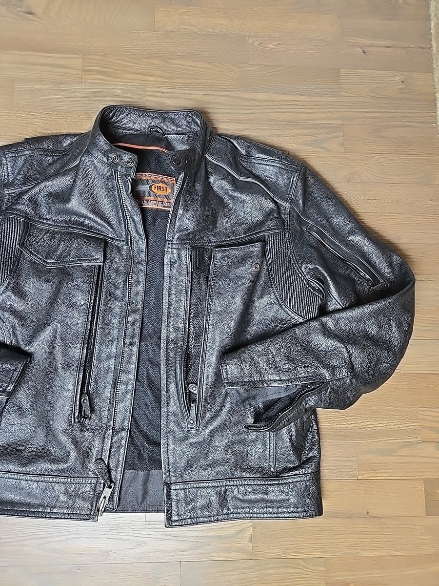 First Classics Sz M Leather Jacket 1980s Vtg Rare Motorcycle