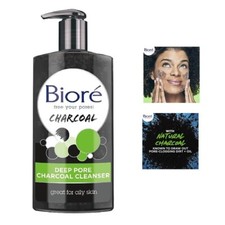Biore Charcoal Face Wash for Men Deep Pore Facial Cleanser Oily Skin 6.77 Ounce