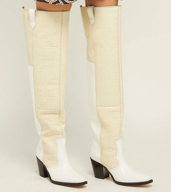 Ganni top snakeskin boots