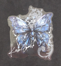 Beautiful Bright Colorful Lace Butterfly Transparent Sticker 3.75" x 3.25" J