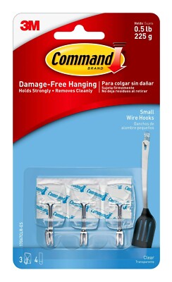 Command Small Wire Toggle Hooks, Damage Free Hanging of Dorm Room Decorations
