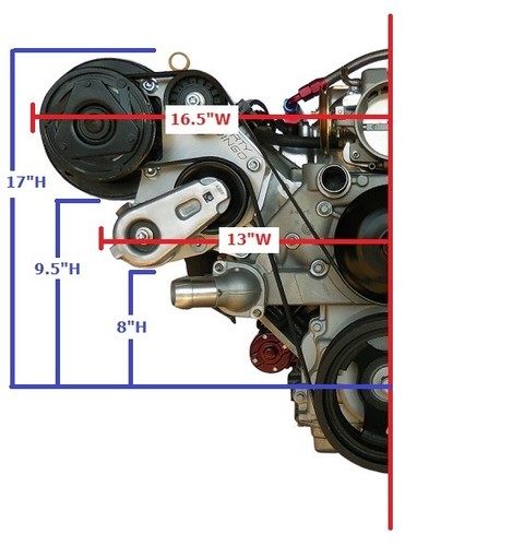 Dirty Dingo LS Billet R4 AC Bracket +Tensioner +Idler Pulley LS Camaro Spacing - Picture 5 of 5