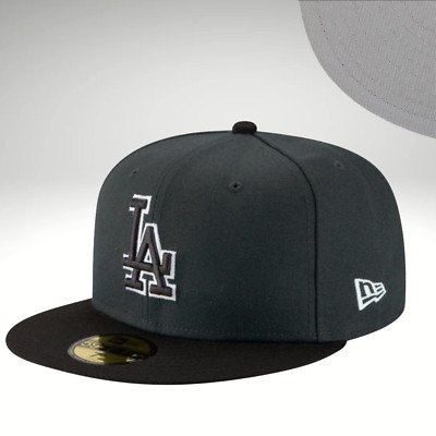 Los Angeles Dodgers New Era 59FIFTY Fitted Hat Dark Gray Black MLB Cap