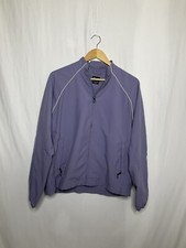 Women Adidas Purple Windbreaker Classic Vintage Zip Up Size Medium
