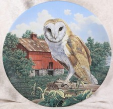 The Barn Owl by Jim Beaudoin by Knowles plate 1990 8.5 inches across collectable