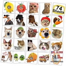 Cat Meme Tattoos - 74 Individually Sheets - Cute Cat Meme Tattoos