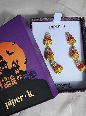 Candy Corn Earrings - Piper K - Halloween - Candy Corn - Earrings - Jewelry