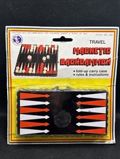 NOS Vintage Travel Magnetic Backgammon Set Folding Case