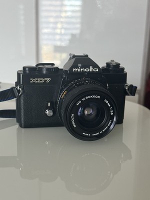 Minolta XD7 Schwarz + MD W.Rokkor 28mm f/2.8 + Vivitar 2X Macro Focusing