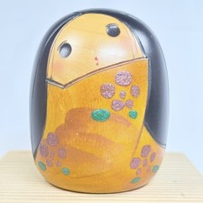 Vintage Japanese Creative Kokeshi Doll 3.5" Signed by Toshio Sekigchi Handmade