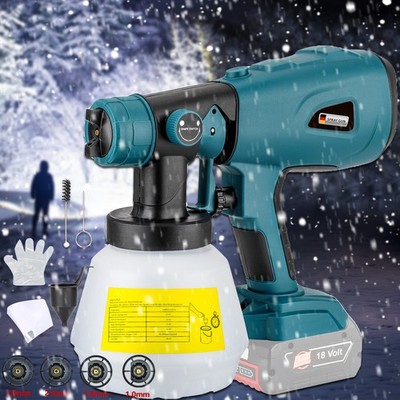 Cordless Paint Sprayer for Bosch 18v Battery HVLP Spray Paint Gun with 4 Nozzles