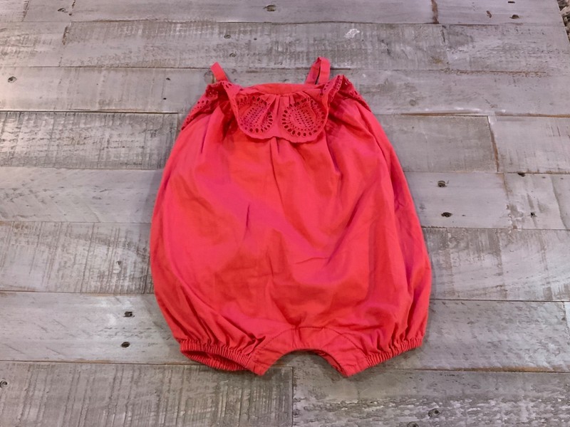 Girls Gap vintage eyelett romper size 3-6 months pink sleeveless 