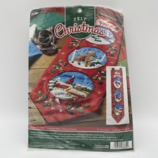 Bucilla Christmas Felt Wall Hanging Kit 2015 Happy Holidays 86684 NEW SEALED