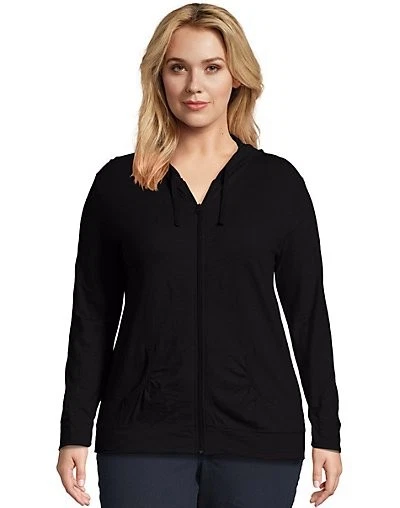 Just My Size Sudadera con Capucha Mujer Cremallera Completa SlubCotton Ligero Jersey Paquetes 1XL-5XL