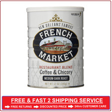 French Market Medium-Dark Roast Restaurant Blend Ground Coffee & Chicory, 12 oz 10.67 per pound