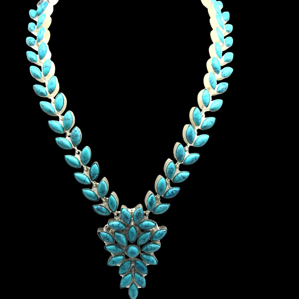 sterling silver turquoise necklace products for sale | eBay