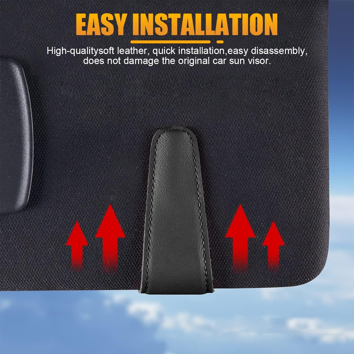 AICEL Magnetic Leather Sun Visor Sunglasses Glasses Hanger Clip Universal Car Ho