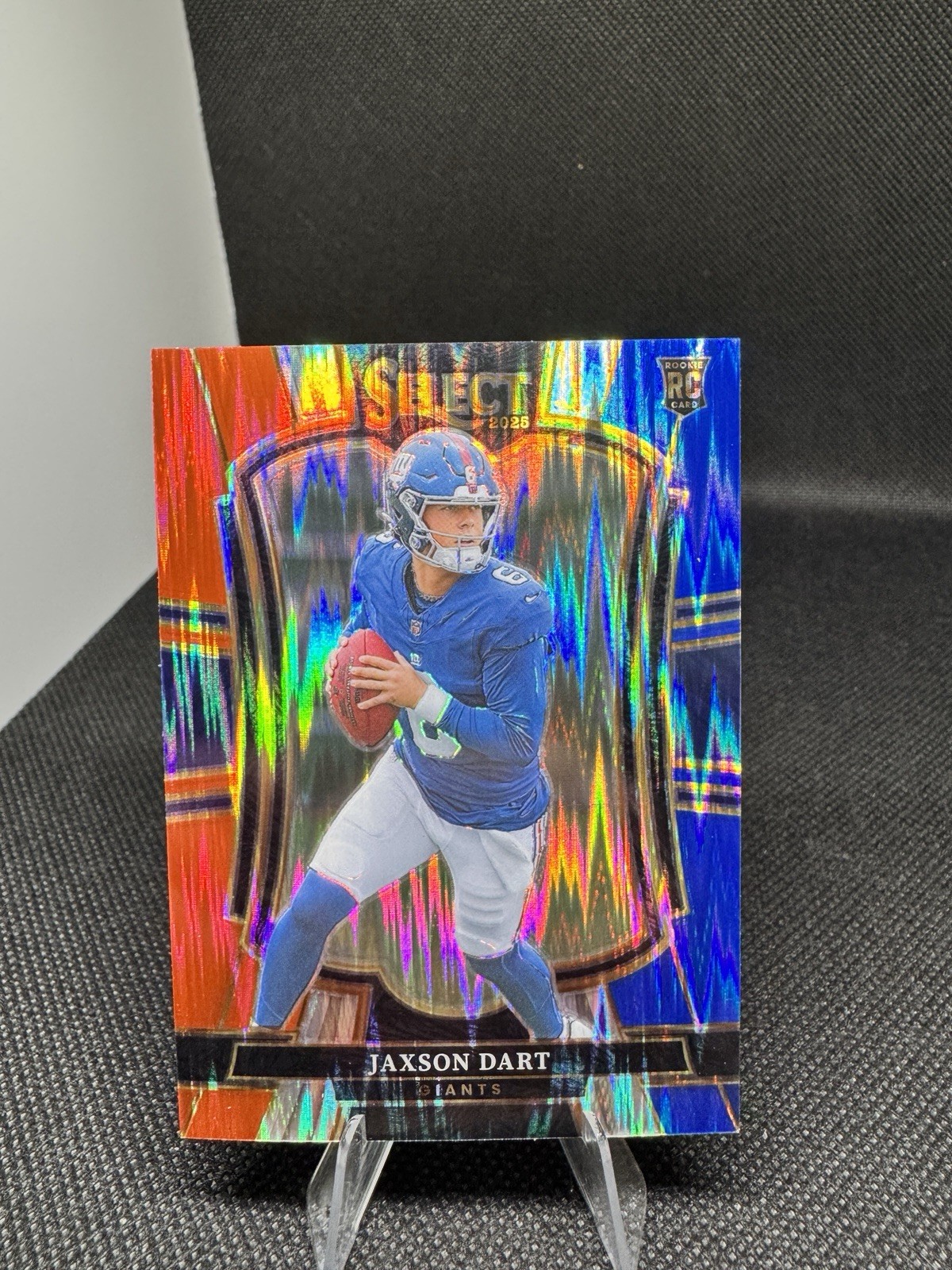 2025 Panini Select - Premier Level Jaxson Dart #193 Red & Blue Shock Prizm (RC)