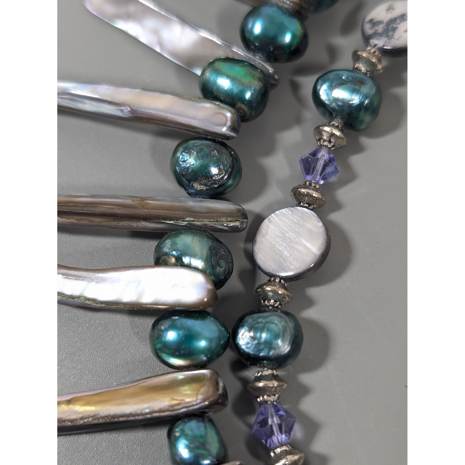 Artisan Abalone Shell Statement Necklace 18 Inch … - image 10