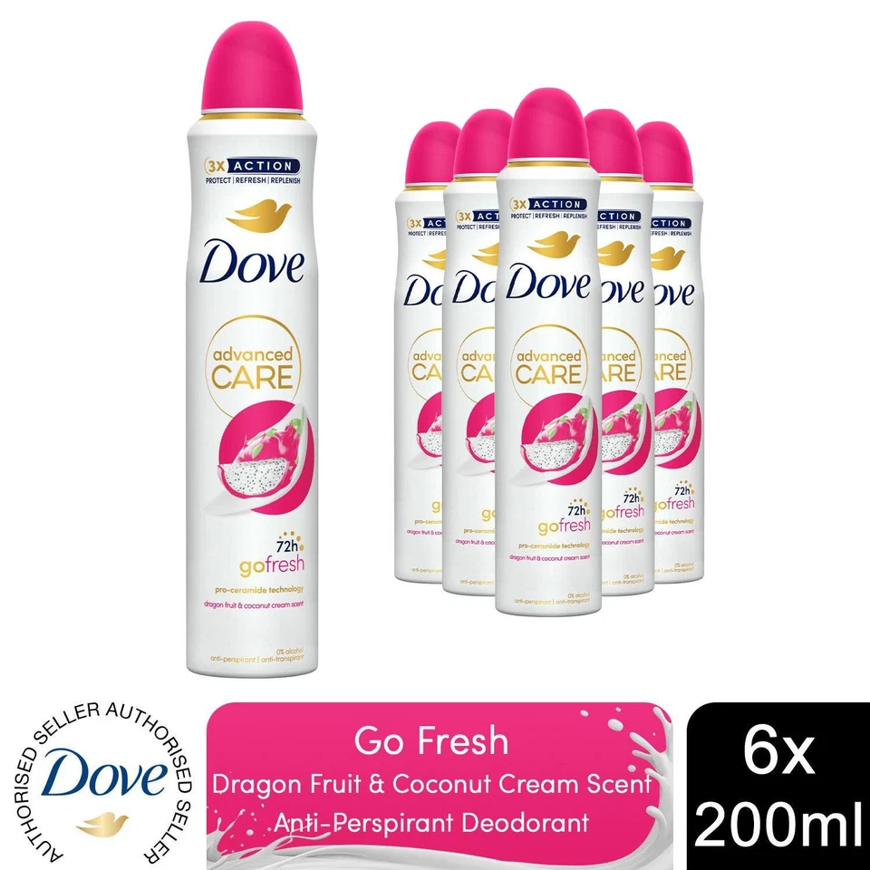 Dove Advanced Care Antiperspirant 72H Protection Deodorant 200ml, 6 Pack