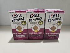Lot 3 Little Remedies .5 Fl. Oz. 15mL Saline Spray Drops 2 5/25 1 8/25