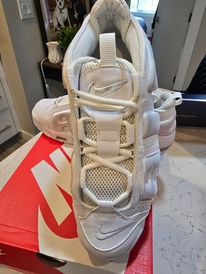 Nike Air More Uptempo Low White-White-White Triple White Sz 10.5