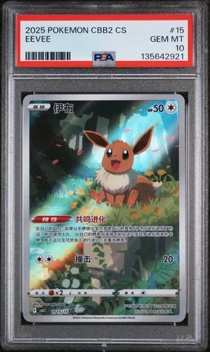 PSA 10 Pokemon Eevee Gem Pokemon Vol. 2 cbb2C Chinese Holo 01 15/15 Gem Mint