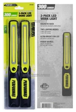 PERFORMAX 300/150 Lumen LED Work Light 2pk HOOK MAGNET emergency shop craft camp
