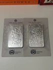 Lot of 2 .999 10 oz Silver Bar - The Royal Mint Norse Gods Loki & Odin in Assay