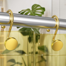 Gold Shower Curtain Hooks, Shower Curtain Rings Modern Decorative Shower Curtain