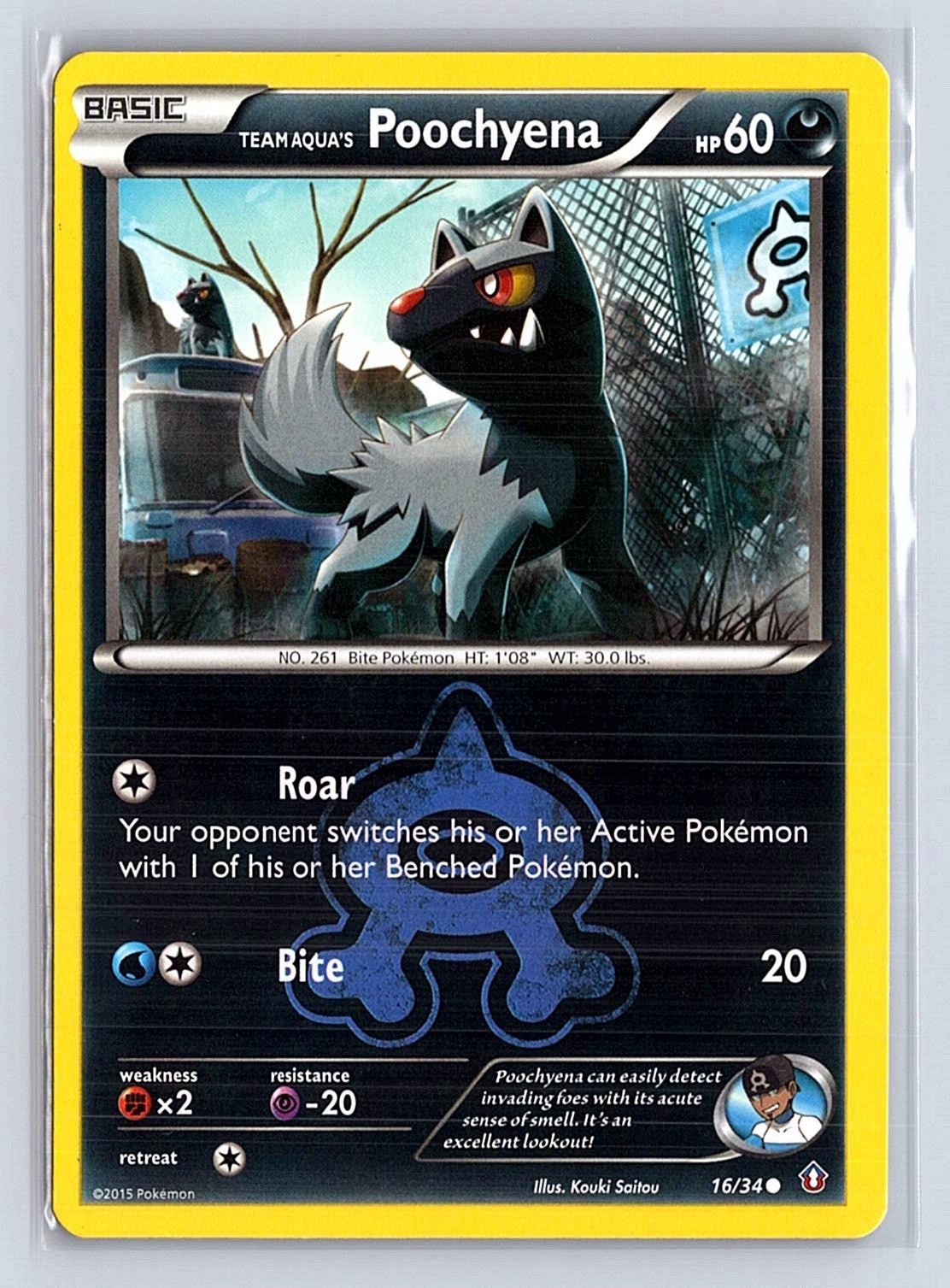 Team Aqua's Poochyena 16/34 Common Double Crisis Pokemon Near Mint