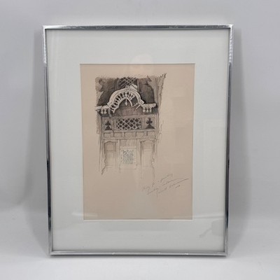 Islamic Architectural Study Suakin Sudan Pencil Drawing 1978