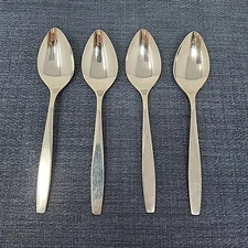 Oneida Ltd LIDO (4) Teaspoons 6" Stainless Flatware Set Glossy USA