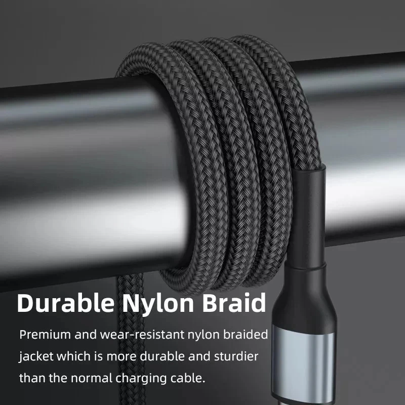 USB A to Type C Cable 3A 66W Fast Charger Braided Long USB C Lead 0.25M 1M 2M 3M - Image 4 of 4