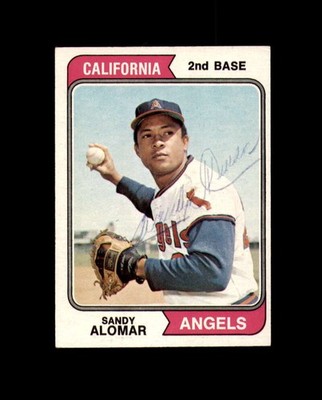 Sandy Alomar Signed 1974 Topps California Angels Autographed