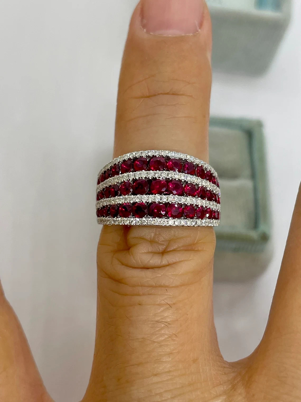 3Ct Round Lab Created Pink Ruby Cluster Engagemen… - image 4