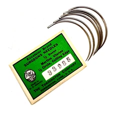 Medical Surgical Needles Veterinary Suture Uterine 1/2 Circle Cutting Edge 6 Pcs