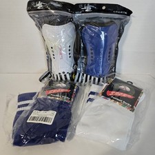2 Pairs Soccer Shin Guards and Long Socks for Kids Ages 6-10 Size Small New