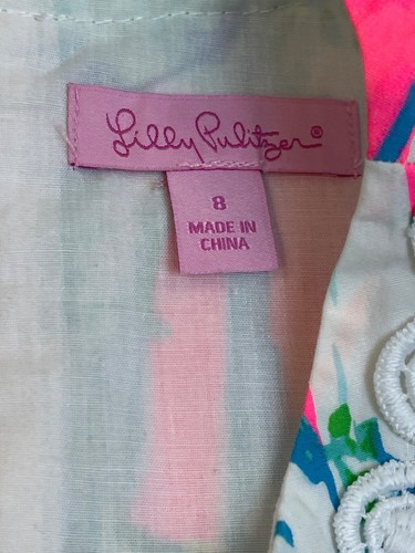 Lilly Pulitzer Girls Multi-Color Nautical Dress With Embellished Neck Sz 8 - Picture 8 of 9