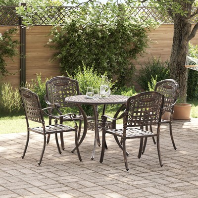 Piece Garden Dining Set Bronze Cast Aluminum vidaXL UK