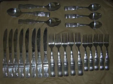 24 Piece Vintage Gibson Coca-Cola Stainless Bottle Handle Silverware Set
