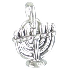 Menorah Candelabra sterling silver charm .925 x 1 Jewish charms