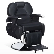 BarberPub Reclining Barber Chair, All Purpose Hydraulic Chair with Headrest 2688