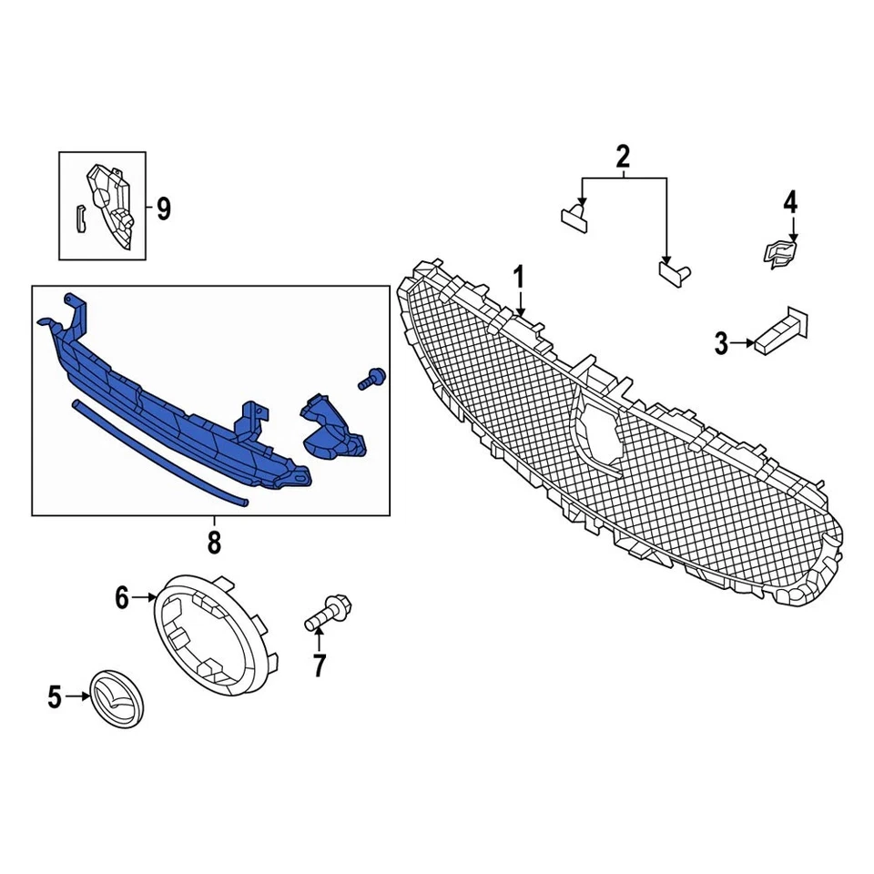 For Mazda CX-30 2020-2025 Mazda DGH9501T0 Front Lower Grille Foto 2 de 2
