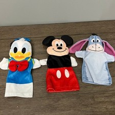 Melissa Doug Disney Lot of 3 Donald, Mickey, Eeyore Plush Puppets
