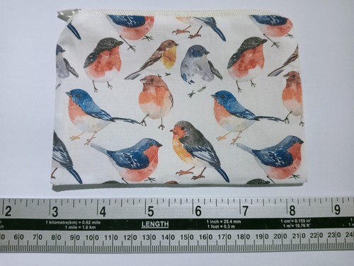 Handmade Lined Fabric Coin Purse : Bird Design - Picture 2 of 3