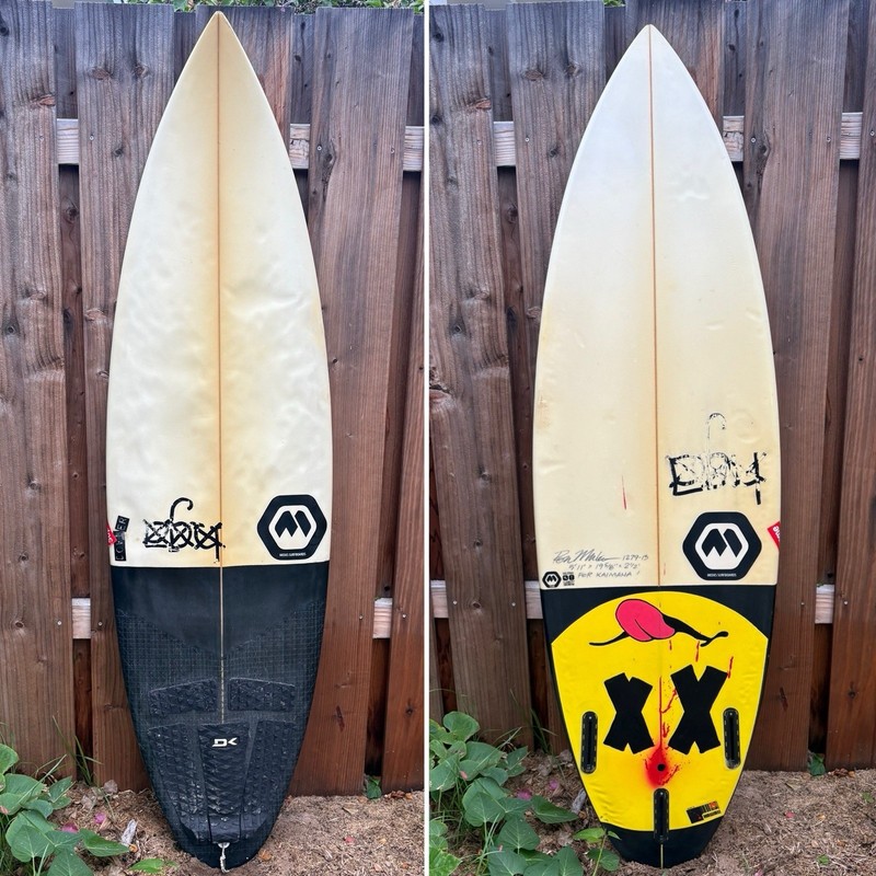 1 of 1 Ron Meeks custom handshaped 5’11” Surfboard for pro surfer Kaimana Henry